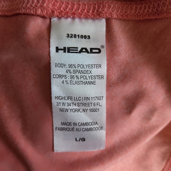 Head Coral Short Sleeve V-Neck Top Size L - Picture 4 of 5